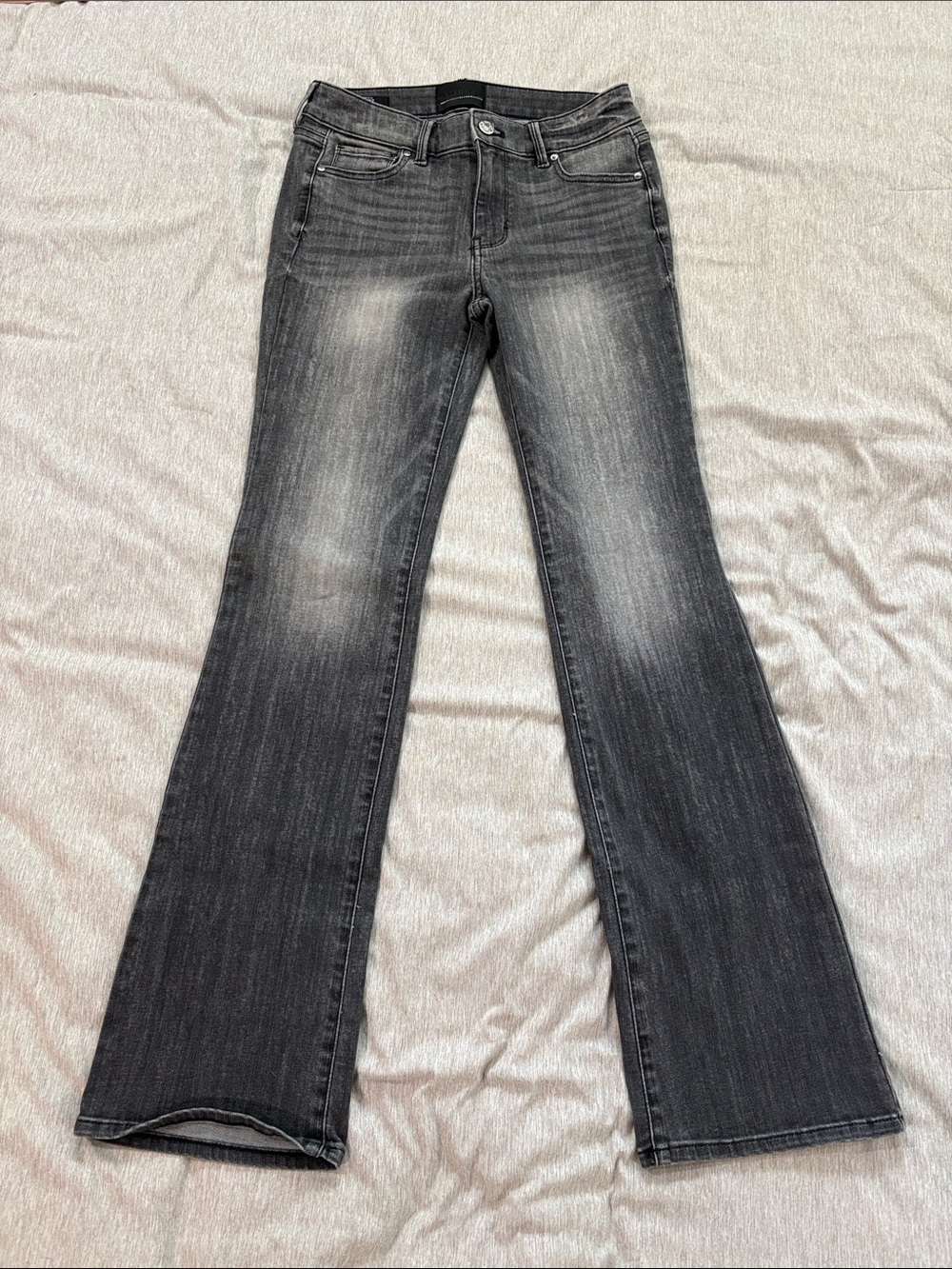 WHBM Women’s Faded Gray Mid-rise Boot Cut Jeans Size 4